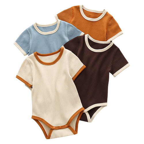 Baby ins style crawling clothes baby short-sleeved triangle robe baby summer clothes summer jumpsuit bag fart clothes