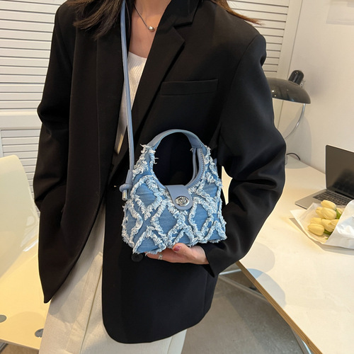 Niche Design Bags Women's Bags  Summer New Popular Versatile Crossbody Bags Fashion Diamond Canvas Handbags