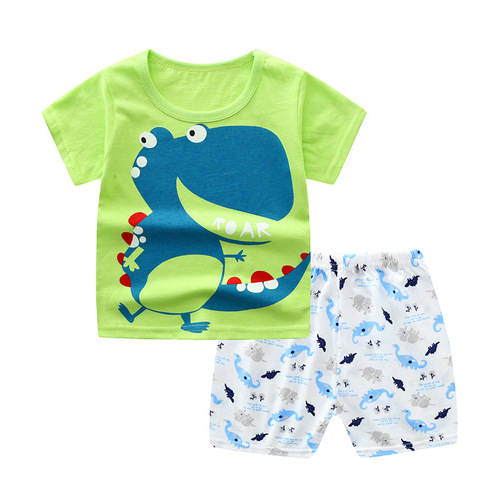 Key customer summer new children's suit boys and girls short-sleeved shorts two-piece set kids cross-border baby children's clothing