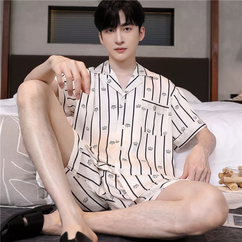 [더블쇼트] 크라운 스트라이프 아이보리 화이트