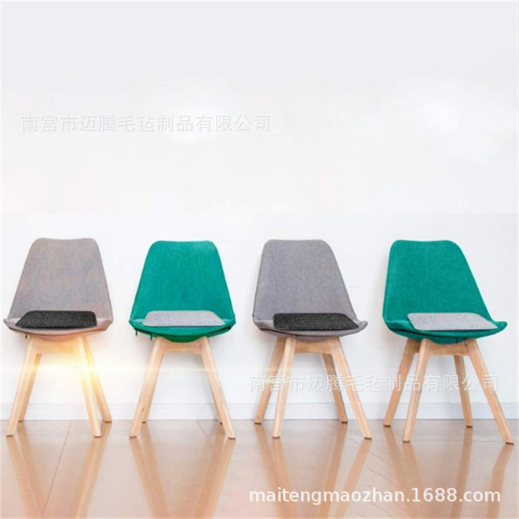 毛毡坐垫 35x35x3厘米灰色方形座垫 家用花园椅垫 啤酒长凳单垫