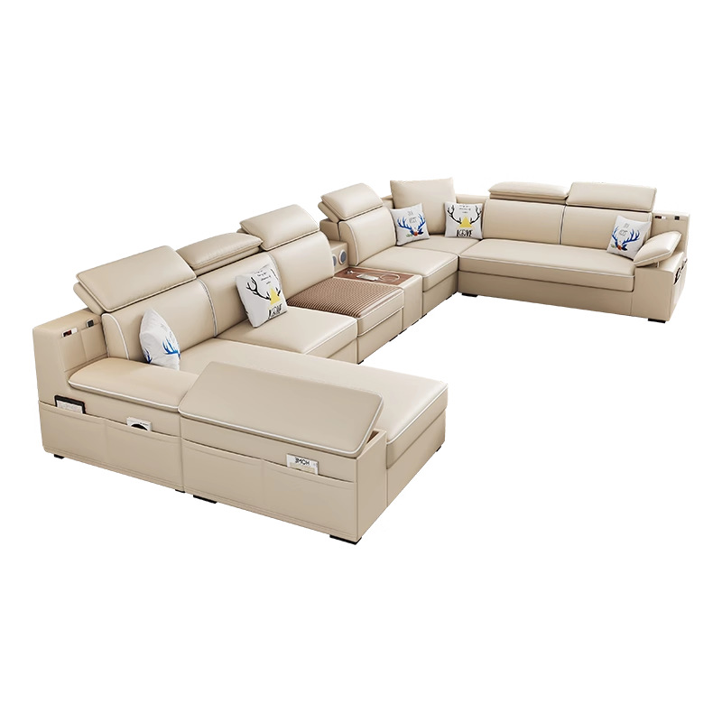 佛山ソファシンプルでモダンなリビングルームの組み合わせ大型多機能家具コーナーフェイバリーズ猫スクラッチファブリックソファ