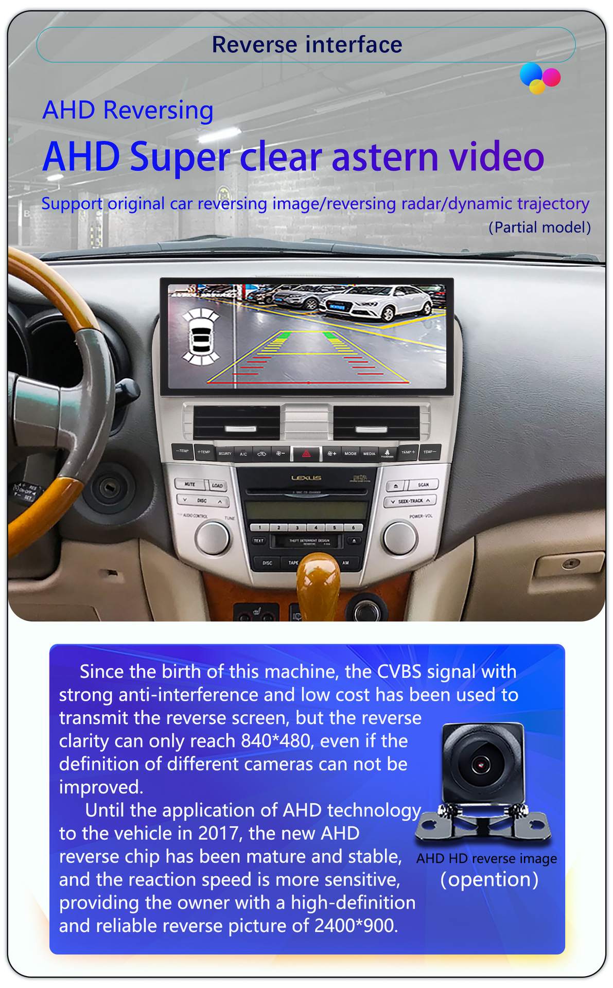 Suitable for 04-08 Lexus Rx330/350 Central Control Large Screen 12.3inch Navigation 360 Panoramic All-In-One Machine