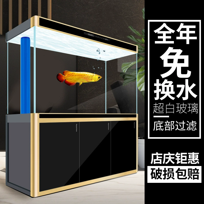 Аквариум для аквариума, гостиная, пол, большой бытовой супер белый стеклянный нижний фильтр, Бесплатная смена воды, экологическая перегородка экрана