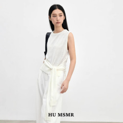 广州十三行HUMSMR秋上新绑带毛织无袖背心（含30%羊毛）GM025