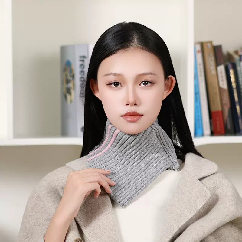 新款针织围脖女士秋冬保暖高领毛线脖套护颈围巾假领子百搭三角巾