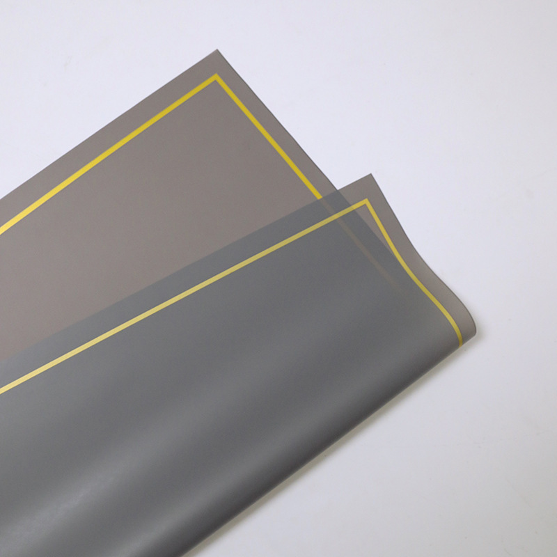 Borde dorado película de gelatina impermeable papel mate flor papel de embalaje ramo floral Día DE LA Madre material de papel de embalaje al por mayor