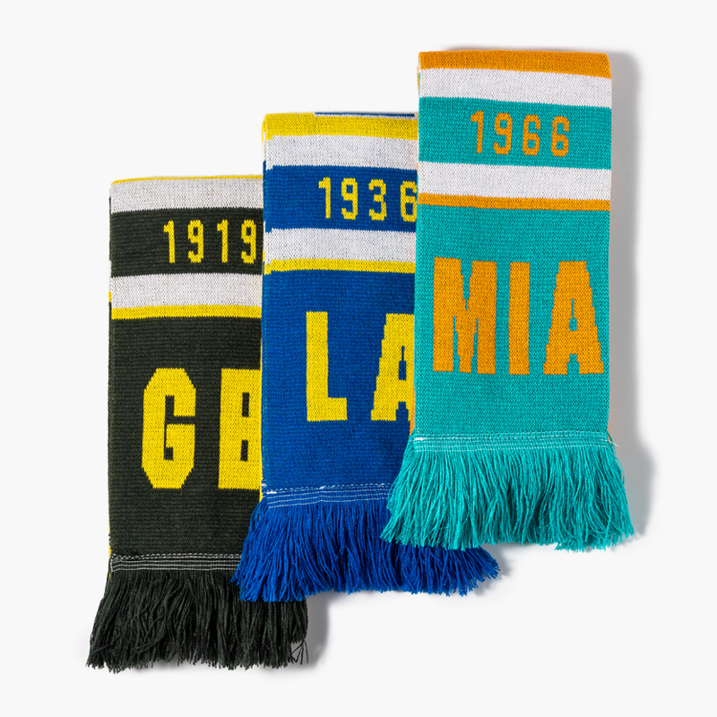 Tejido bufandas 2023 Copa del Mundo bufandas de fans logotipo jacquard ribbon bufandas de fútbol de la Copa de Europa personalizadas