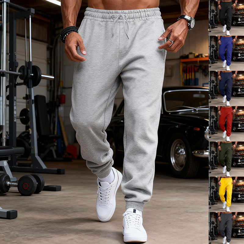 2025 Cross-Border Amazon New Men's Casual Sports Pants American Spring and Autumn Thin Fitness Training Jogger Sweatpants