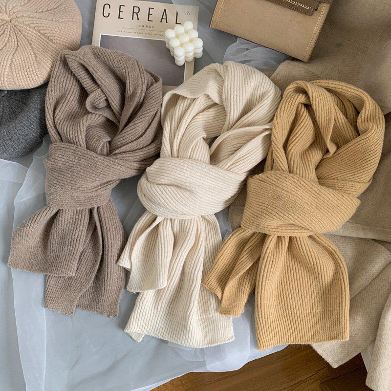 New Style as Warm as Milk Tea~ Korean Ins Versatile Soft and Warm Thick Scarf for Women, Winter Student Trend