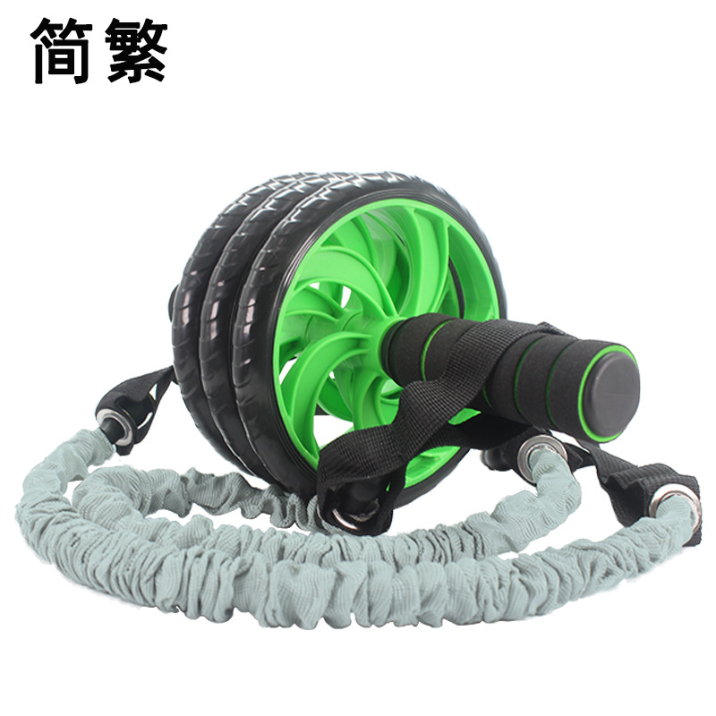 Rueda abdominal AB doble rueda de tres ruedas rodillo muscular abdominal vientre que se contrae adelgazando el vientre hombres y mujeres gimnasio en casa mudo entrenador abdominal antideslizante