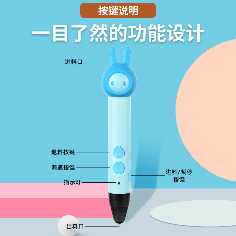 Suministro directo de fábrica nuevo 3D pluma de impresión tridimensional pintura graffiti cepillo DIY hecho a mano niños estudiante juguetes educativos