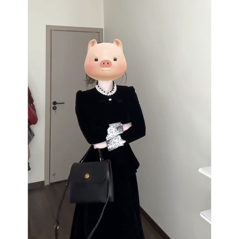 入秋一整套女装2025新款法式千金气质蕾丝拼接上衣半身裙两件套装|undefined