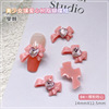 Resin for manicure with bow, stone inlay, crystal, three dimensional bow tie for nails, internet celebrity, ankylosaurus