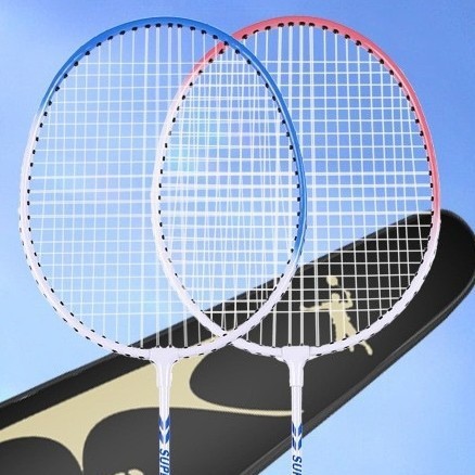 Badminton Racket Double Racket Set Ultra-Light Professional Adult Primary School Student Durable High Elasticity Home Factory One Piece Wholesale