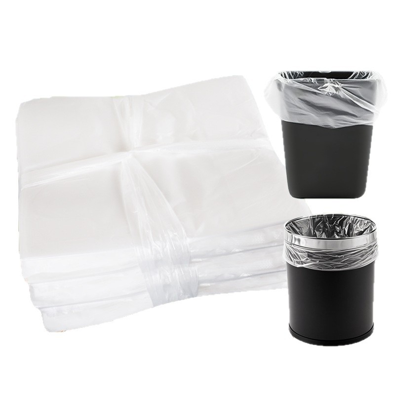 Bolsas de Basura Desechables de Boca Plana de Plástico PE Espesado Transparente para Hotel y Hogar
