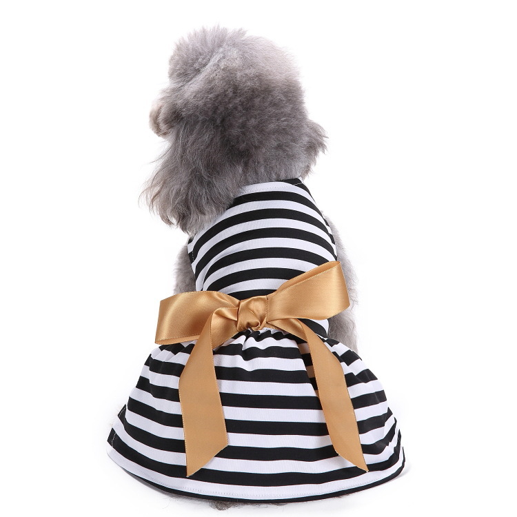 Summer Pet Dress European American Style Printed Polka Dot Polyester Thin Dog Clothes For Small Pets_voghion.com