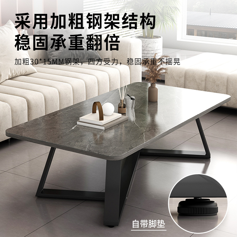 Mesa de té de roca al por mayor sala de estar doméstica nueva mesa pequeña simple de estilo italiano mesa de té de oficina de lujo
