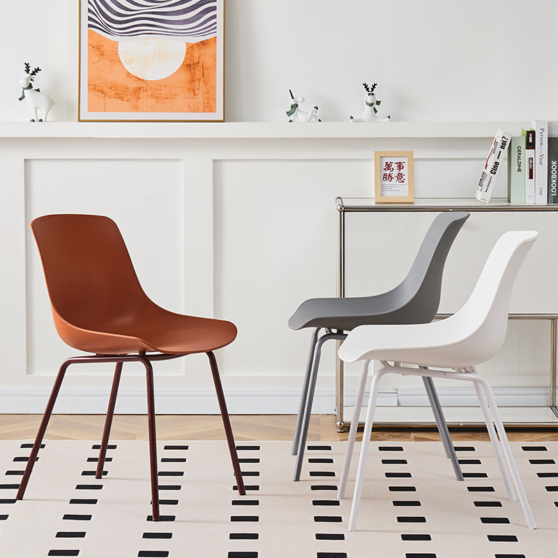 Nordic Style Casual Dining Chair Chair Home Restaurant Modern ins Dining Chair Internet Celebrity Chair Thickened Plastic Backrest Leisure Chair
