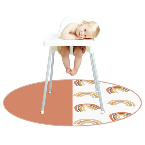 Cross-border baby high chair non-slip mat multi-functional round baby anti-dirty floor mat multi-purpose picnic mat