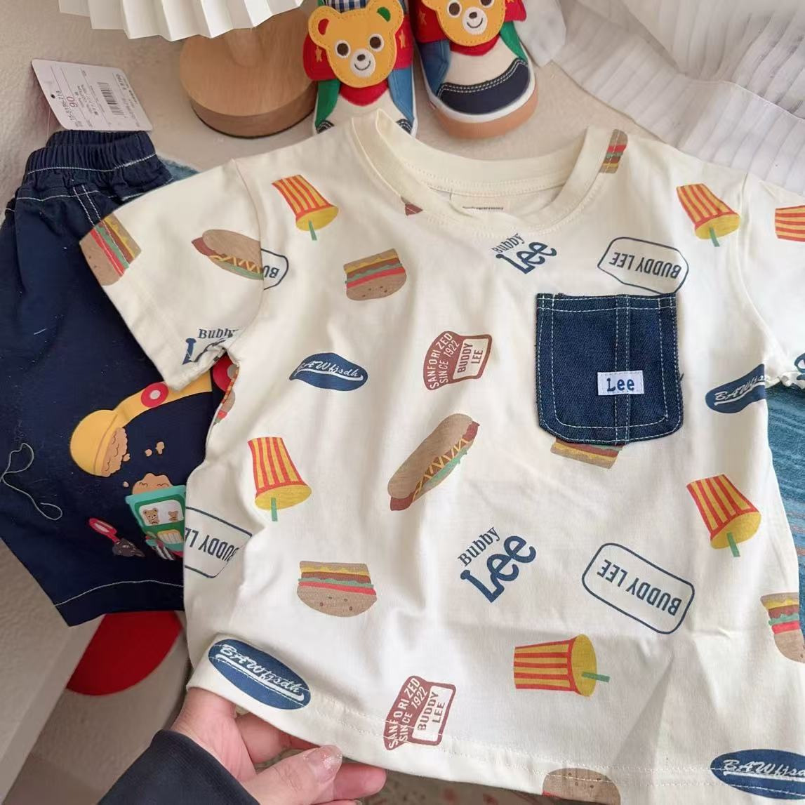 Japanese children's thin cotton short sleeve T-shirt for men and…
