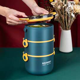 密封便携不锈钢保温桶上班族便当盒带餐具学生保饭盒提锅健康