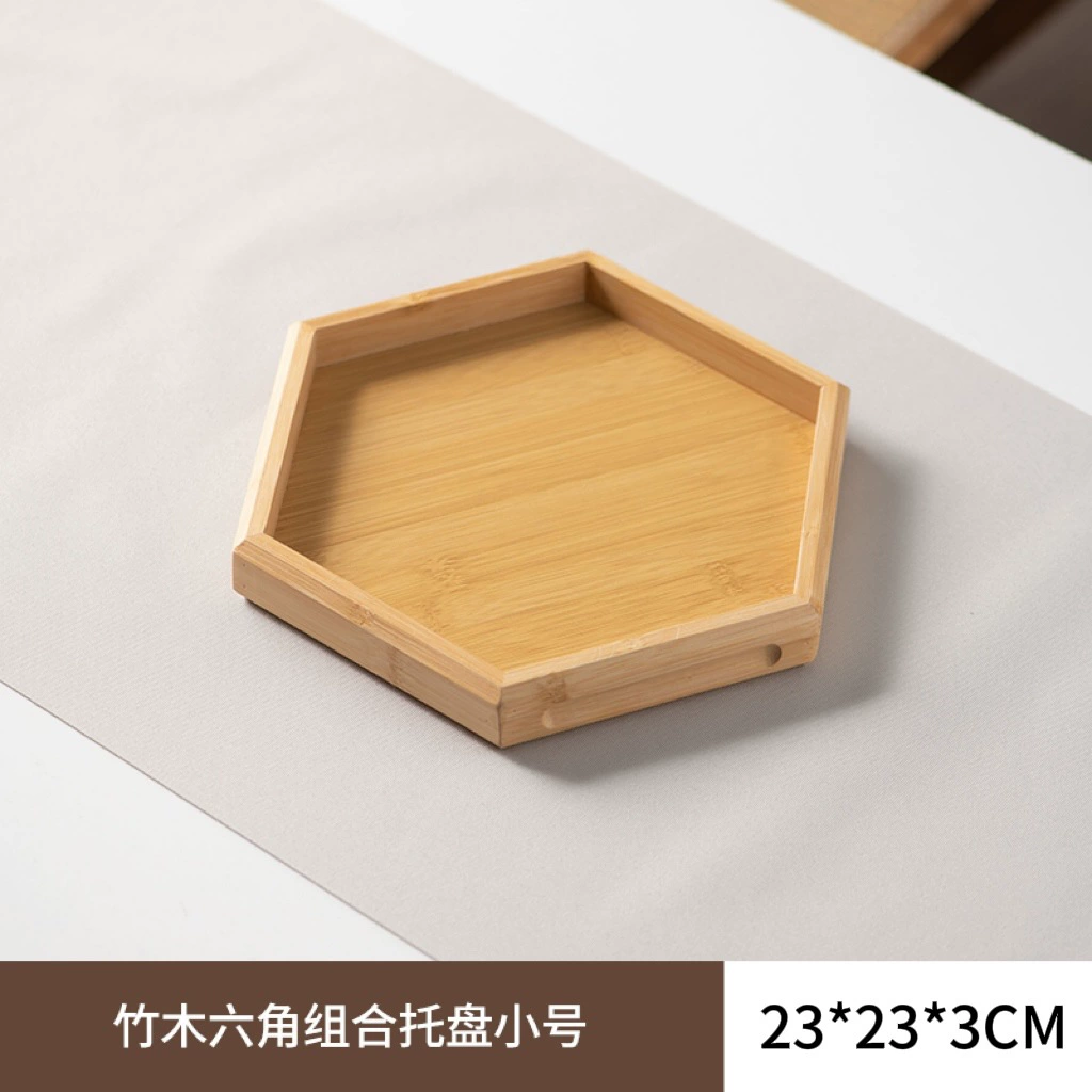 Creative Walnut Wood Serving Set: Rectangular Dinner Plate & Teacup Tray, Internet Celebrity Favorite