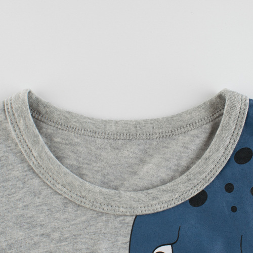 27kids Korean Children's Clothing 2025 Summer Children's Clothing Dinosaur Boy Short Sleeve T-Shirt