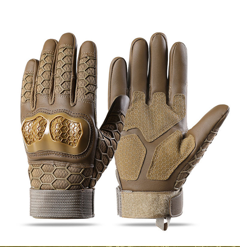 Guantes tácticos primavera, verano, otoño, hombres y mujeres al aire libre amortiguamiento anti-desgaste, protección anti-capullo guantes de montar con dedos completos