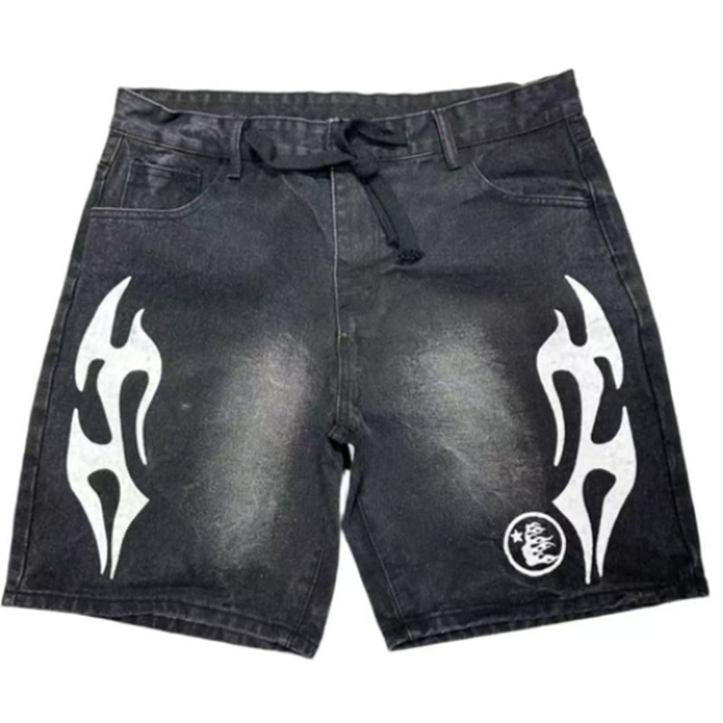 Black Jeans Summer Printed Straight Through Loose Street Trendy Men's Denim Wear Rope African Jeans Thick New Style