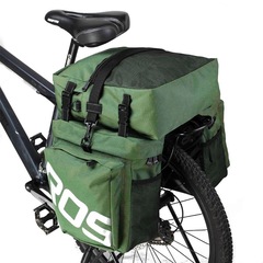 14892 black and green mountain bike bicycle bag, rear shelf bag, 37L three-in-one Sichuan-Tibet line riding equipment