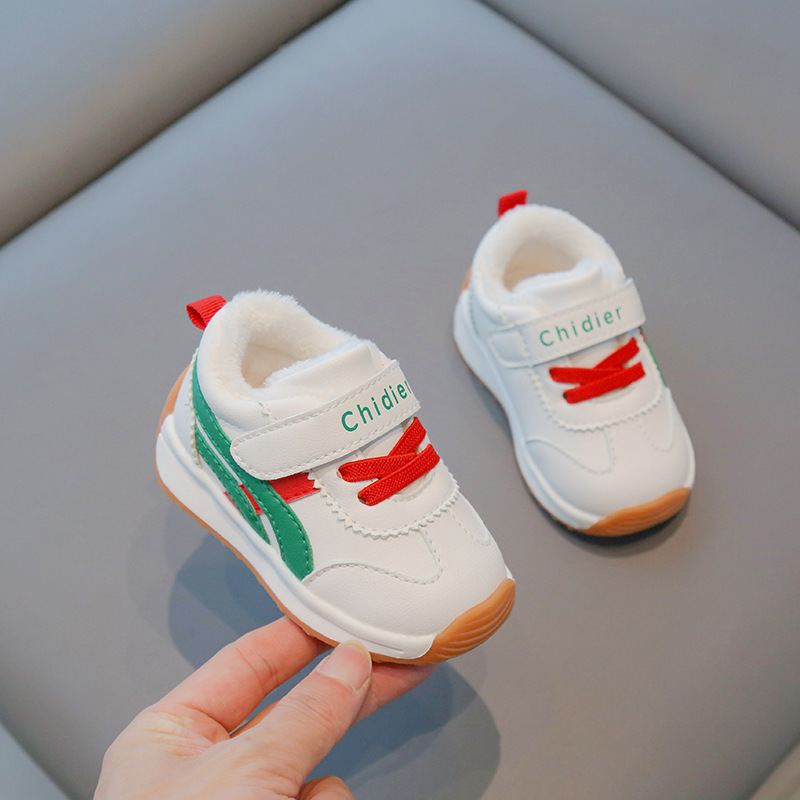 Niños y niñas zapatos forrados de lana de invierno nuevo bebé Niño Zapatos dos superficie de cuero de algodón niños zapatilla de Deporte Zapatos funcionales al por mayor