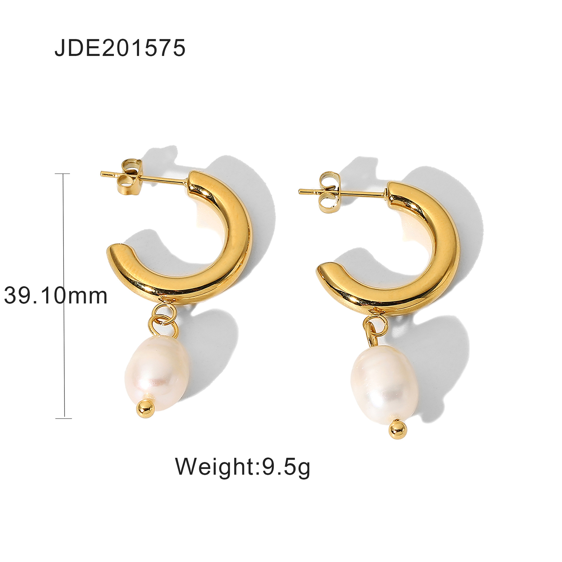 Fashion Geometric Plating Stainless Steel Pearl Gold Plated Earrings display picture 7