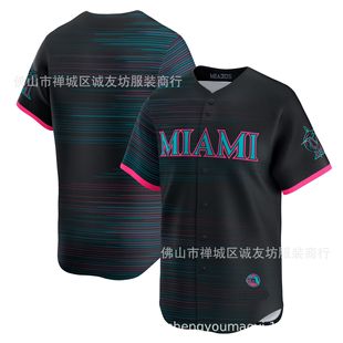 �R���~ �հ� ��ɫ���а� �������� Marlins baseball Jersey ���l