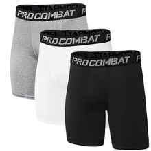 欧美跨境篮球打底裤运动跑步健身压缩训练五分裤高弹速干紧身短裤