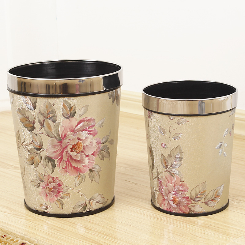 Directo de fábrica gran cubo de basura de cuero cónico creativo hogar cocina baño sala de estar cubo de basura Hotel