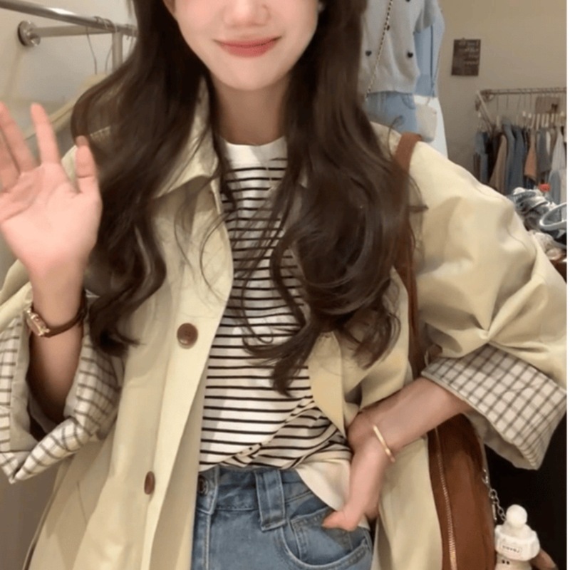 トレンチコートの女性2025年早春秋の新型小柄カジュアル韓系赫本風感の中長|undefined