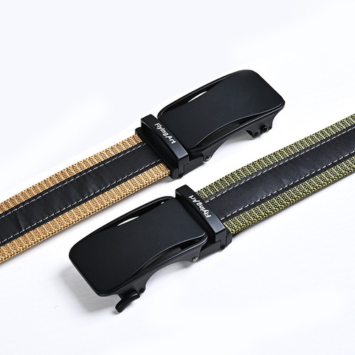 New 3.5CM automatic buckle nylon belt men's business casual belt canvas thickened alloy cross-border belt