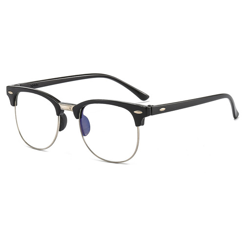 Men's Gold Wire Rim Brow Frame Semi-Rimmed Glasses Frame Same as Wang Hedi - Model 3016