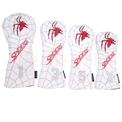 Foreign trade e-commerce hot-selling golf club cover, spider embroidery, PU leather wood club plus velvet protective cover