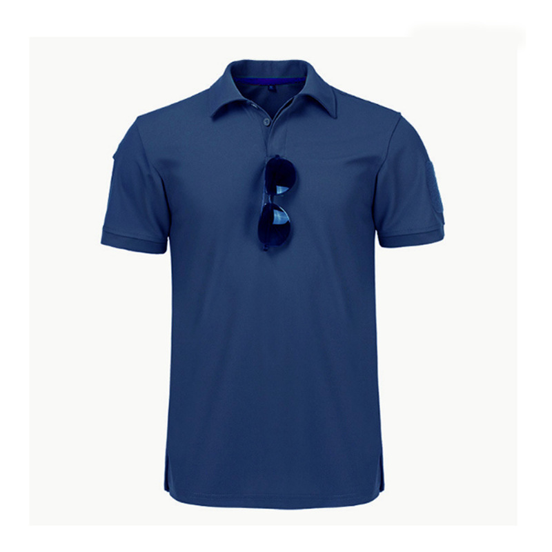 Camiseta de tropas especiales al aire libre de hombres tácticas de solapa de mangas cortas polo elástica camiseta de secado rápido uniforme militar de mangas cortas hombre verano