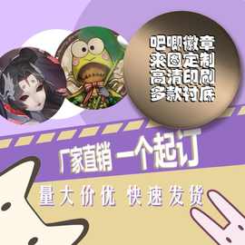 二次元徽章定制马口铁胸章动漫闪底自印反光双闪银吧唧定做