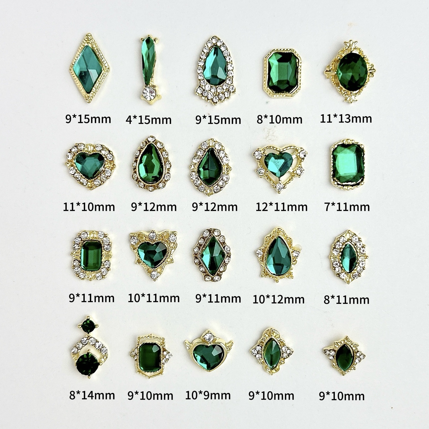 Nueva aleación china joyas de manicura taladro explosión grasa flash Fang amor gota de agua XiFeiYuan la misma armadura de la corte con taladro