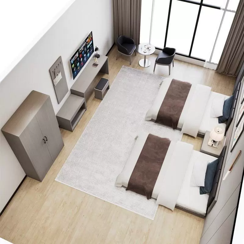 Гостиничная мебель Стандартный номер Полный номер Квартира мебель Отель Кровать Стандартный номер Двухместный номер Отель кровать Простой Современный