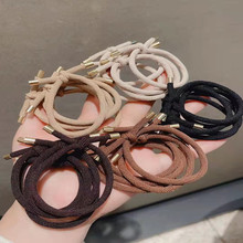 韩版简约头绳打结螺旋咖色小清新黑色绳高弹力结实不伤发马尾发圈