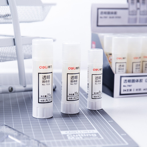 Powerful 7106 Transparent Solid Glue Stick ACR Material Children's Clear Glue Stick Office Student Stationery