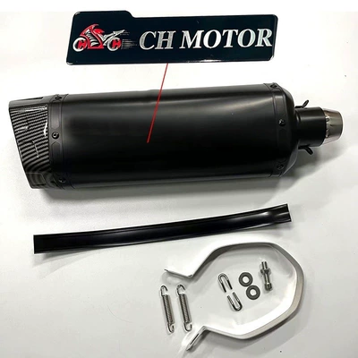 Modified diamond-shaped exhaust for Ninja400 CBR650 R1 RC390 Z900, stainless steel universal exhaust tail section (Exhaust pipe) - black-laser-mark