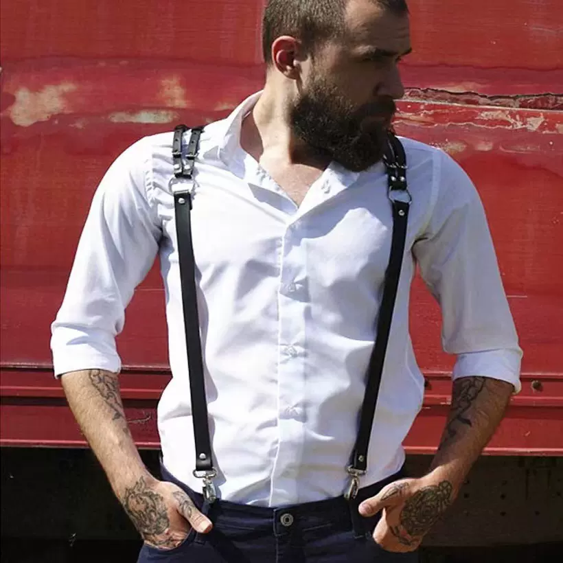 欧美跨境Punk复古皮带商务背带腰带杀马特哥特潮流夹裤带