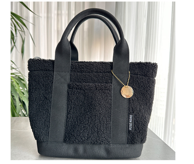 Teddy Velvet Handbag For Women Japan Lotte High-end Plush Bag Bento Bag Handbag Single Shoulder Diagonal Cross Women's Bag Handbag_voghion.com
