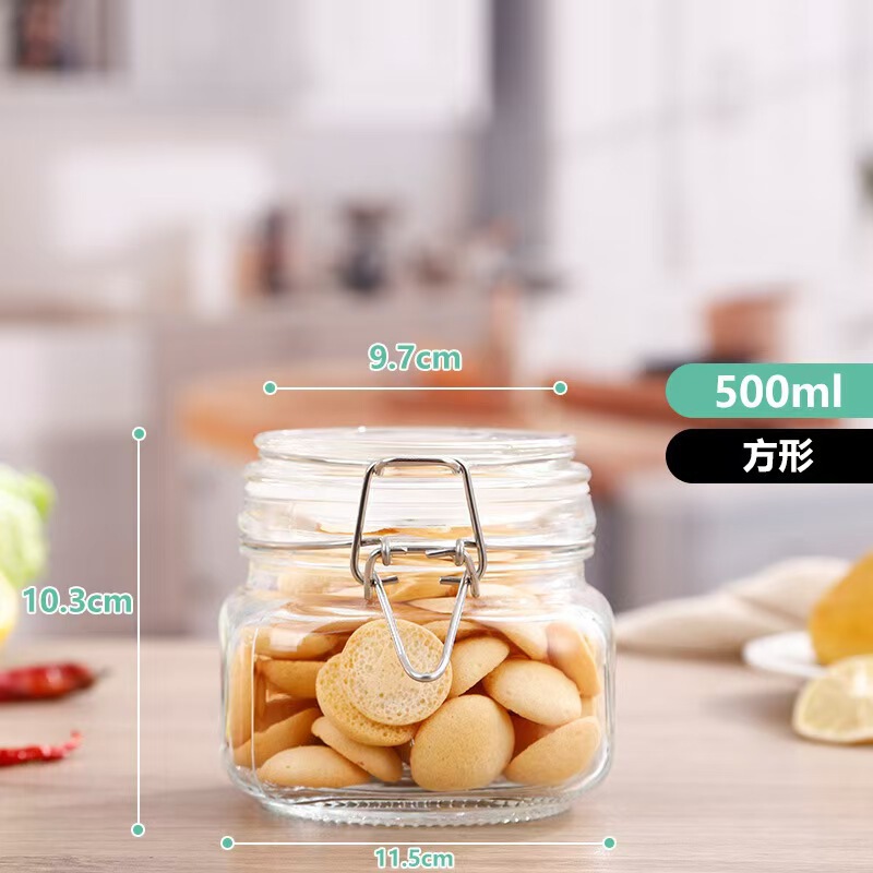 多功能大容量透明卡扣玻璃泡菜瓶密封罐头瓶酱菜分装瓶现货批发|undefined